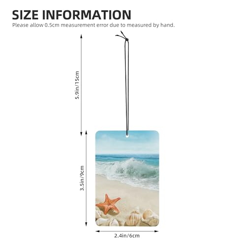 Image of Custom Air Fresheners Design Your Own Add Any Image Text Logo Suitable for Car Room Wardrobe Bathroom and Bedside Personalized Hanging Ornaments, SandBeach, 2.4 inchx3.5 inch