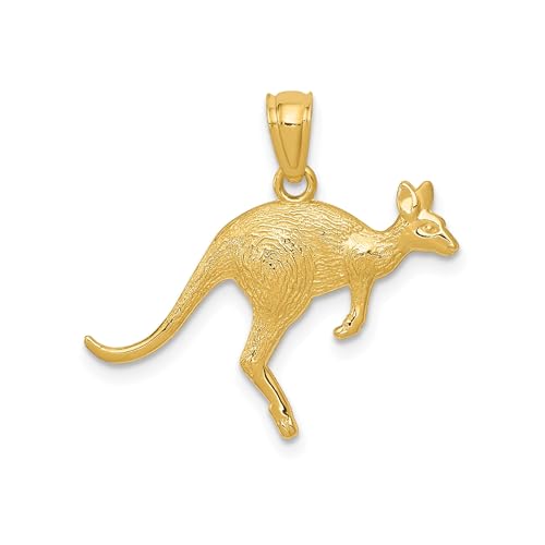 Colgante de canguro de oro amarillo 14k el regalo perfecto para amantes de la naturaleza