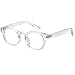Kursan Small Round Black Glasses for Women Men Thick Frame Fashion Clear Lens Blue Light Glasses (02 Transparent, 45MM)