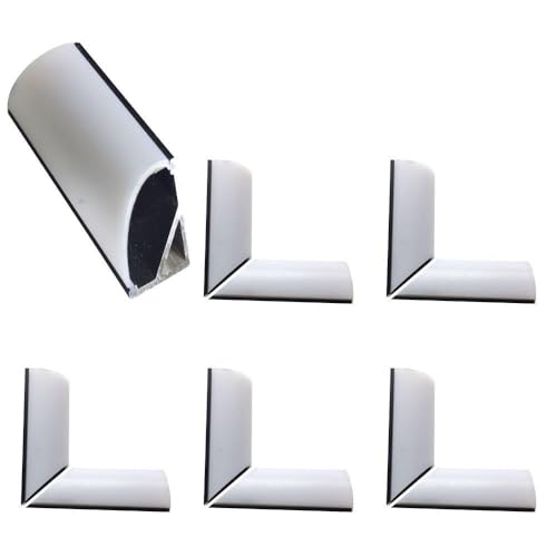 LightingWill 5Pair/10Pcs Black Spliced L-Shape LED Aluminum Channel Corner Adapter for V02B Solution for 90 Angle Turning Corner Cabinet Bar Kitchen Wardrobe Installation -V02BL10