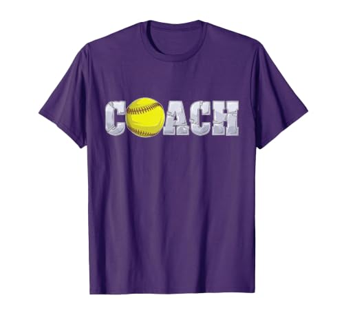 Softball Coach Coaching Assistant Coach Softball Team Men T-Shirt, Men, Purple, X-Large