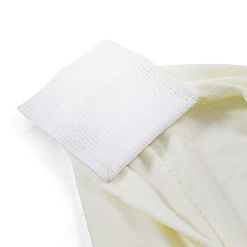 Image of Peomeise 6FT Spandex Table Cover Rectangular Stretch Spandex Tablecloth (Ivory,6FT)
