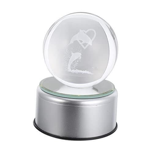 Alipis 1pc Dolphin Crystal with Rotating Base Decorative Night Light for Bedroom Living Room and Office Creative Home Decor Accent