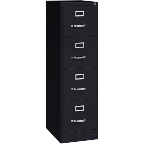 WorkPro 22 D Vertical 4-Drawer Letter-Size File Cabinet Metal Black