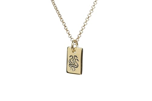 Collier Hydra gravé avec pendentif mythique rectangulaire personnalisé en acier