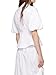 SUNNOW Women's White Cropped Puff Sleeve Blouse Shirt Casual Short Sleeve Tops (US, Alpha, X-Large, Regular, Regular, White)