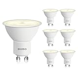 BUBO GU10 LED Bulb 6W Equivalent 50W, 3000K Warm White 650 Lumens, Non-Dimmable GU10 Bulb Replacement for Track Lighting, MR16 LED Bulb for Kitchen, Range Hood, Living Room, Bedroom, 6 Pack