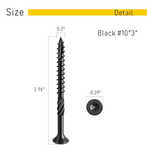 Image of 100pcs Deck Screws #10 x 3 Inch Wood Screw Star /Trox Drive Structural Screw for Timber, Log, Landscaping Wood Etc.