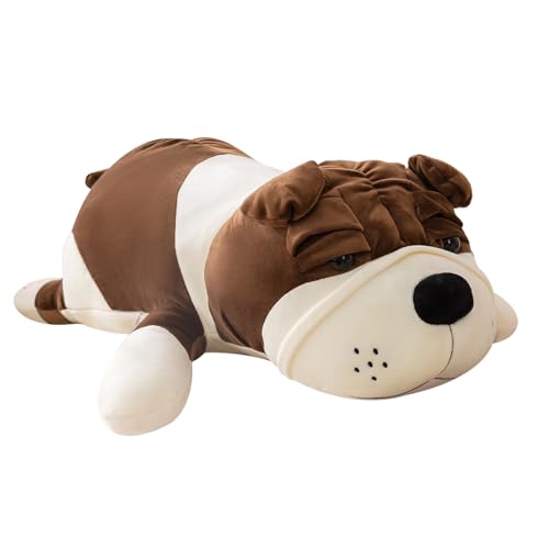 Giant Plush Dog Pillow 23.6' Super Soft Stuffed Animal - Brown Cuddling Pillow for Adults & Kids, Large Dog Plushie for Bed, Couch, Home Decor (Brown 60cm)
