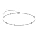 S925 Sterling Silver Anklet for Women 18K White Gold Plated Cable Chain Bracelets Adjustable Beach Style Foot Ankle Jewelry Gift