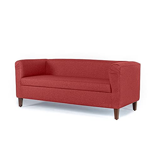 Image of Wakefit Sofa Set | 3 Year Warranty | Sofa 5 Seater, 5 Seater Sofa for Living Room, Wooden Sofa Set, Sofa Set 3+1+1 Seater - Miami(Omega : Red)