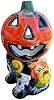 Portavelas de calabaza Jack-O'-Lantern de Talavera - Decoración de cerámica mexicana hecha a mano para Halloween y Día de Muertos - 11x7" 2