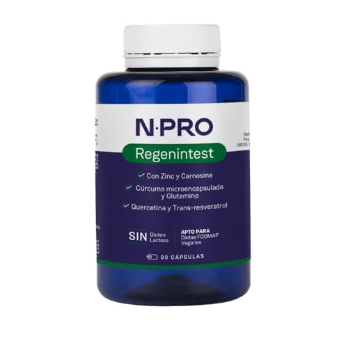 NPro SALUD INTESTINAL Regenintest 90 Cápsulas – Suplemento con L-Glutamina Kyowa®, Zinc-Carnosina, Resveratrol y Quercetina – Protege y Regenera Mucosa Intestinal