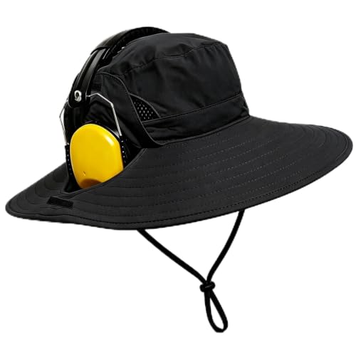 Bujoys Bucket Hat Compatible Ear Protection Headphones Sun Hat No Earmuffs