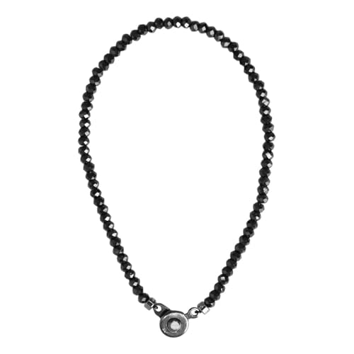 [ライオンハート] ラッピング済 ブラックスピネルブレスレット スモールストーン 別注ポーチ付き メンズ ブランド