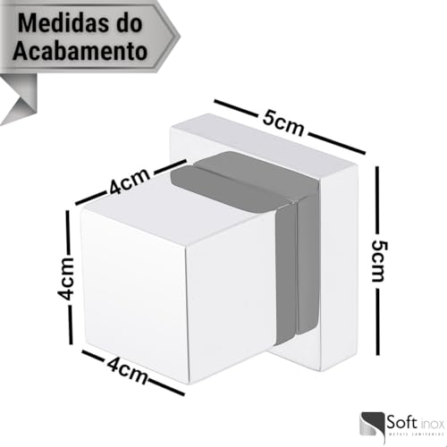 SOFTINOX Kit 10 Acabamentos para Registro Quadrado Gold Brilhante Em Metal Padrão Deca Bases de 1/2