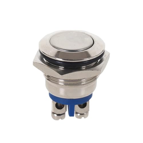 Bouton poussoir en métal étanche 16mm 1NO à réinitialisation momentanée pour panneau de contrôle