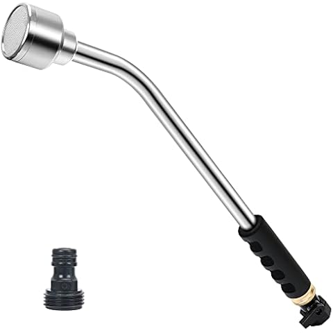 STYDDI 18-inch Soft Rain Watering Wand with Shut Off Valve, Lightweight and Durable Metal Gentle Watering Wand Perfect for Hanging Baskets, Planters, Garden, Shrubs and Seedbed Cover