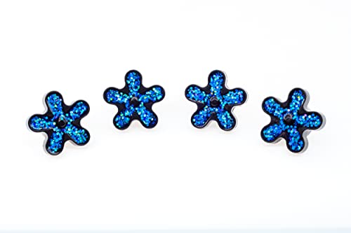 Image of FD&D Multiple Use Shining Screw Cap, Blue Daisy Pattern with M6 Machine Screw