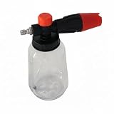 1 Liter Foam Cannon Bottle for Pressure Washer, Transparent Car Wash Soap Container for Auto Detailing, Durable PP Replacement Tank