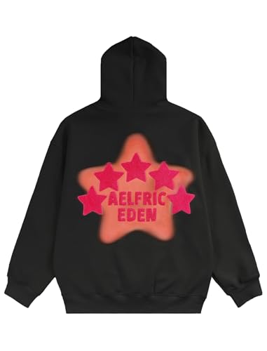 Image of Aelfric Eden Graphic Hoodies for Men Y2K Printed Hoodie Sweatshirt Casual Oversized Long Sleeve Vintage Streetwear Pullover