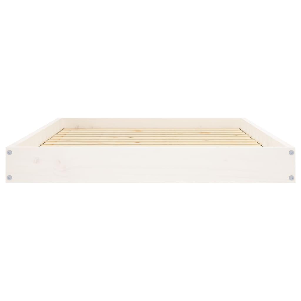 Cuccia per cani bianca in legno di pino massiccio, 101,5 x 74 x 9 cm, robusto divano per animali domestici con cestino antiscivolo, ideale come lettino e lettino per cani per interni ed