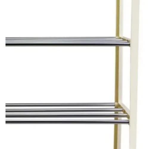 Sapateira Plástico Com Metal 4 Divisórias Desmontável (Branco)