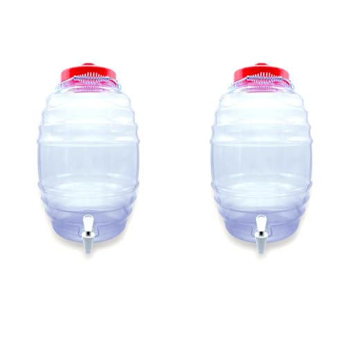 La Mejor Selección de Dispensador de agua de plastico . 45 Dispensador de Agua con Llave Y Asa, Vitrolero de Plástico, 20 litros (Transparente, 2pz)