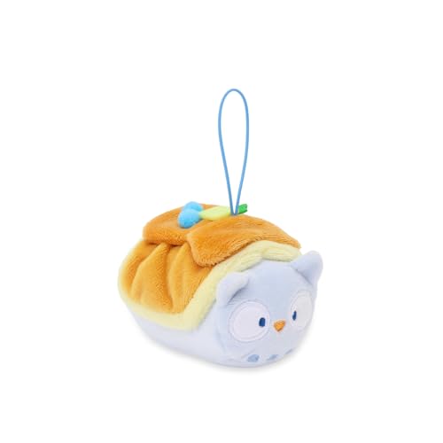 Anirollz Stuffed Animal Plush Keychain - Ornament Charm Toy Doll | Soft, Squishy, Warm, Cute, Comfort, Safe | Blueberry Pancake Outfitz with Owl - Birthday Decorations Gift 4" Owlyroll