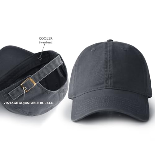 Image of FURTALK Unisex Vintage Washed Unstructured Baseball Cap Washed Cotton Adjustable Dad Hat
