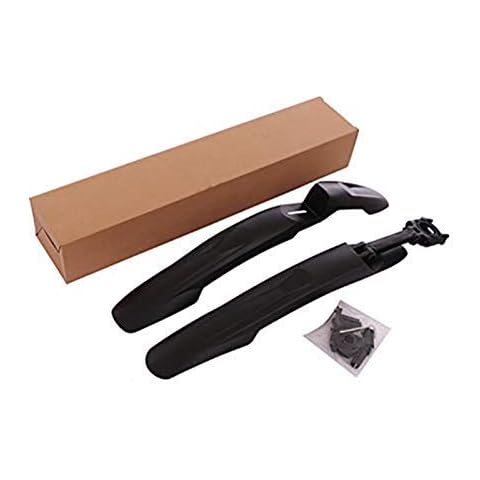 Bestevery Bike Mudguard Set, Adjustable Bike Fender Flaps Splash, Bicycle Front & Rear Mud Guards Fenders Set for MTB 24'-29' Bikes, Black, One Size Cover