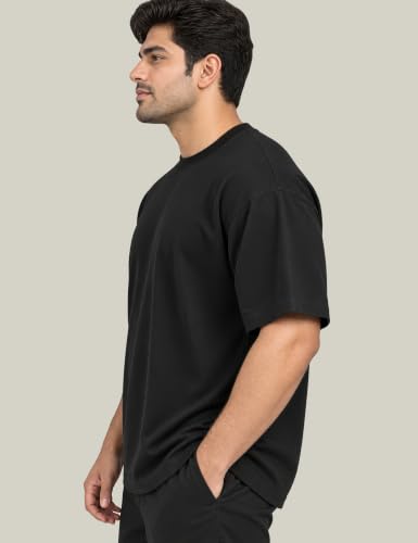 Image of Oversized T-Shirt for Men, 240 GSM Pure Cotton, Round Neck