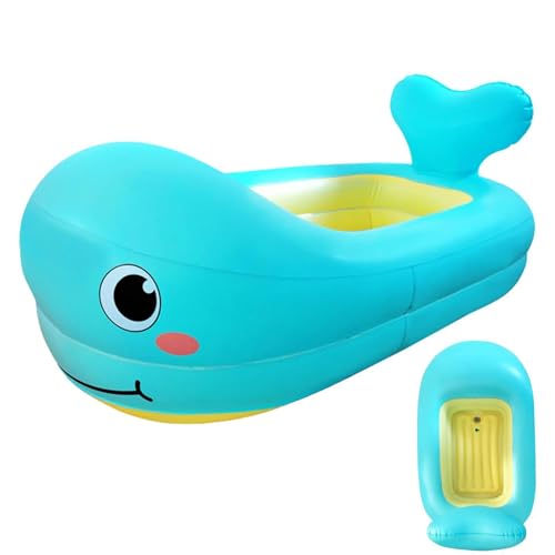 bañerapara niños Blow Up – bañeracon forma de de 80x50x25 cm, asiento antideslizante impermeable de PVC a prueba de fugas, bañeraportátil plegable con cojín grueso para bebés con soporte có