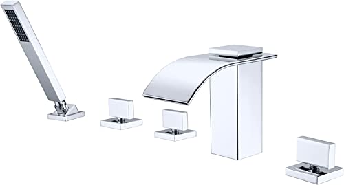 Tapis de baignoire rigide support de pont cascade 5 trous pour optimiser l'espace de votre bain