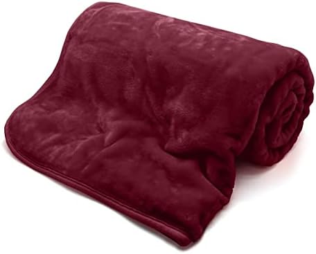 Artistic Fashionista New Thermal Super Soft Velvet Faux Fur Mink Throw Blanket Soft Warm Thick Bed Sofa Cover Single Double King (King - 200x240cm, Aubergine)