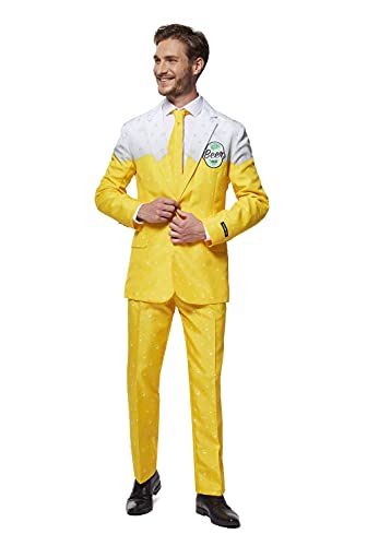 SUITMEISTER Premium Beer Yellow, The Slim Fit Suit Consists of a Jacket, Pants and a Tie, The Pants Have an Adjustable Waistband and The Tie Comes with a Bottle Opener, Size XXL SUITMEISTER Premium Beer Yellow, The Slim Fit Suit Consists of a Jacket, Pants and a Tie, The Pants Have an Adjustable Waistband and The Tie Comes with a Bottle Opener, Size XXL