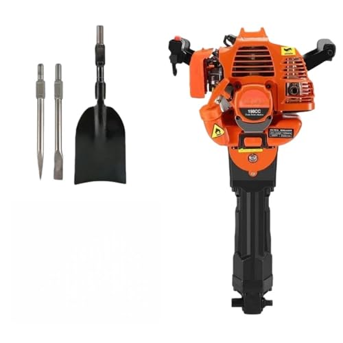 TVT エンジンブレーカー ランマー 52CC ガス式掘削機 2ストロークガーデンツリーディガーシャベル 樹木苗木植栽ショベル 1900W ポータブルハンドヘルド掘削機 空冷ポストホールディガー 土木工事 樹木 植木 掘り起こし 溝堀 杭穴堀 建設 造園