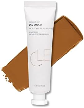 CLE Cosmetics CCC Cream Foundation, Color Control and Change Cream That's a BB and CC Cream Hybrid, Multi-purpose Beauty Primer and Facial Foundation for the Best Skin Ever, 1 fl oz SPF 50 (Golden Medium Deep)