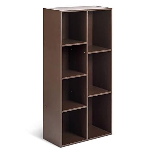 Amazon Basics 7-Cube Organizer Bookcase, Espresso