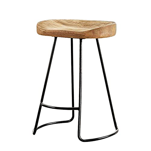 Juego de 3 sillas de bar de altura de 29.5 pulgadas de alto, taburetes de bar para isla de cocina, sillas de bar modernas, taburetes de bar de madera, hierro, taburetes de bar sin respaldo