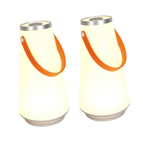 SHINEOFI 2 Piezas luz nocturna recargable lámpara de mesa luces exterior cámping Luz de noche condujo lámpara de escritorio única lámpara de escritorio creativa luz de campamento AbS blanco