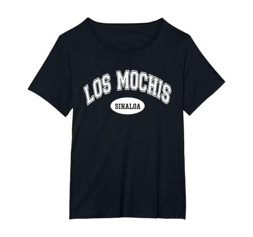 Los Mochis Sinaloa Mexico Mexican Varsity Style T-Shirt, Women's Plus, Black, 2X