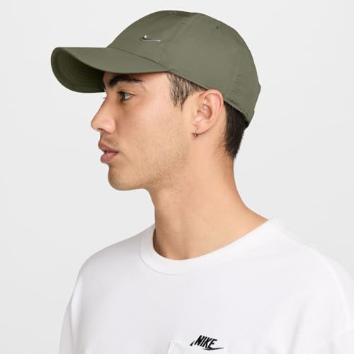 Nike Unisex U Nk Df Club Cap U Cb Mtswsh L Kappe, Medium Olive/Metallic Silver, S/M 2