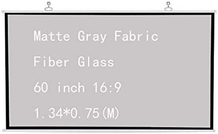 Pantalla para proyector 60 pulgadas 1:1 tela gris mate miniatura 2