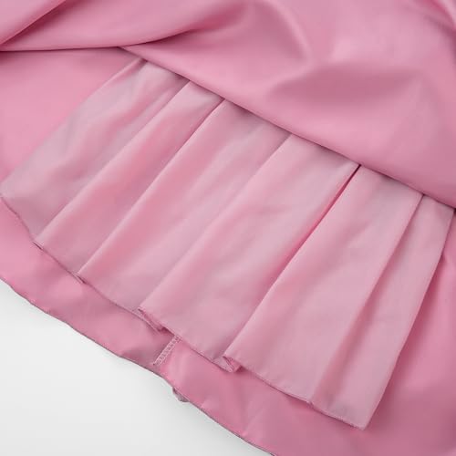 Uhnice Flower Girl Off Shoulder Dress Ruffle Sleeve Tulle Gown for Wedding Party 7