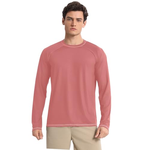 Évitez les coups de soleil en running avec la chemise rouge indienne anti-UV UPF 50+ lâche