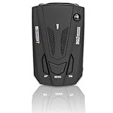 Speed Camera Detector, Long Range Radar Detector with Voice Reminder System, Voice Alerts and Speed Camera Alerts Vehicle Electronics, Car Speed Detectors with 360 Degree Protection(Black)