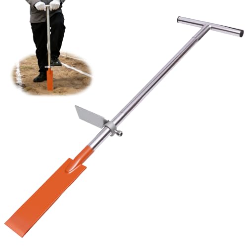 Lichtund Dibble Bar Planting Tool with Foot Pedal Sturdy Construction Tree Planting Bar with Stainless Steel Pole T-Handle Dibbler Gardening Tool Digging Bar Long Flat