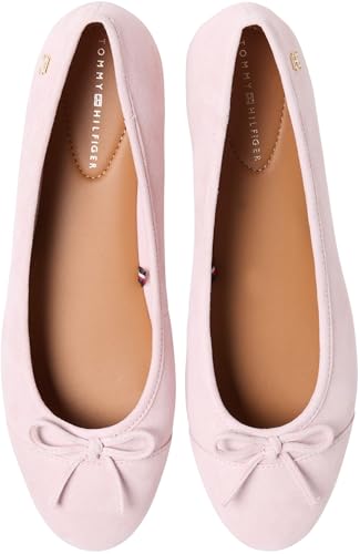 Tommy Hilfiger Damen Ballerinas aus Leder, Rosa (Foggy Pink), 38 – Ansicht 6