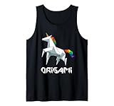 Origami Japonés Unicornio Arcoíris Origami Fantasía Camiseta sin Mangas